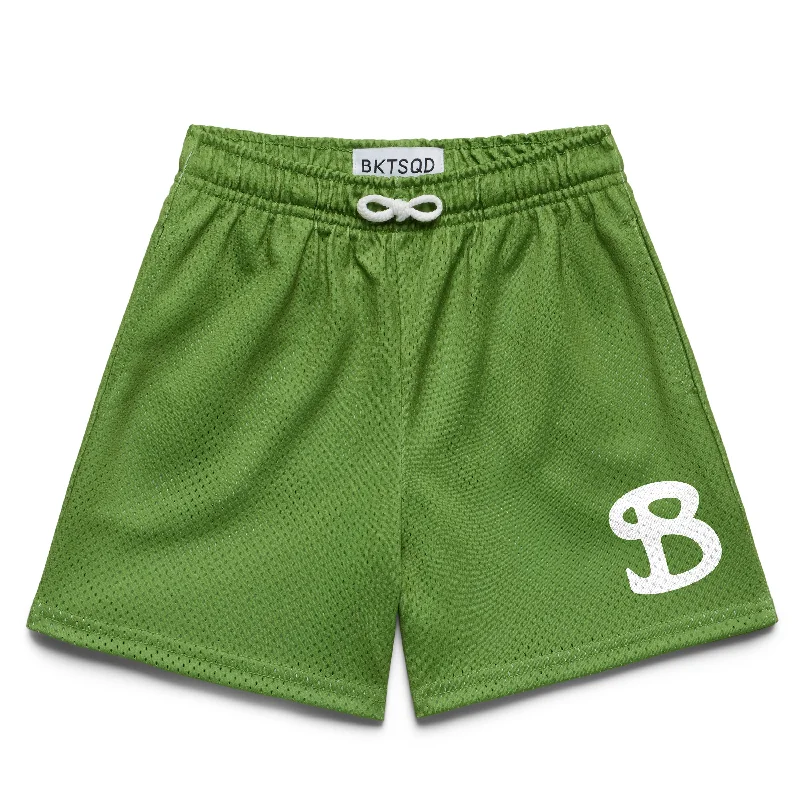 Functional Shorts-MOSS GREEN SOLID YOUTH SHORTS