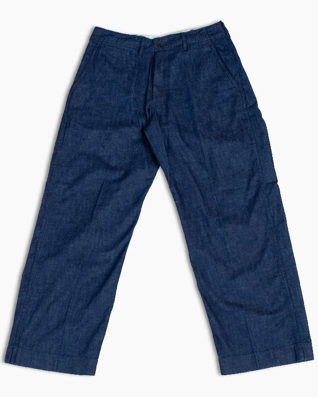 High-Waisted Joggers-Beams Plus MIL Trousers Denim Indigo