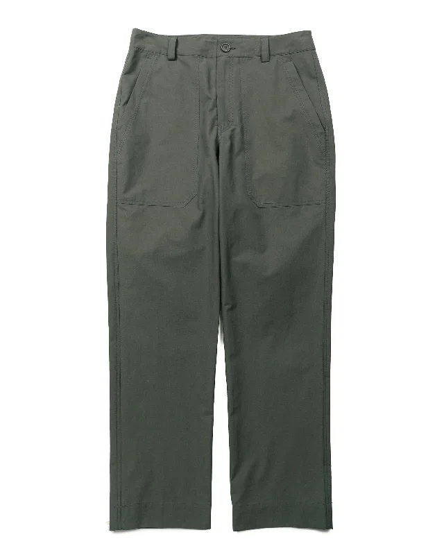 Comfy Pants-Wanze Straight Leg Baker Pant Structured Cotton Green Smoke