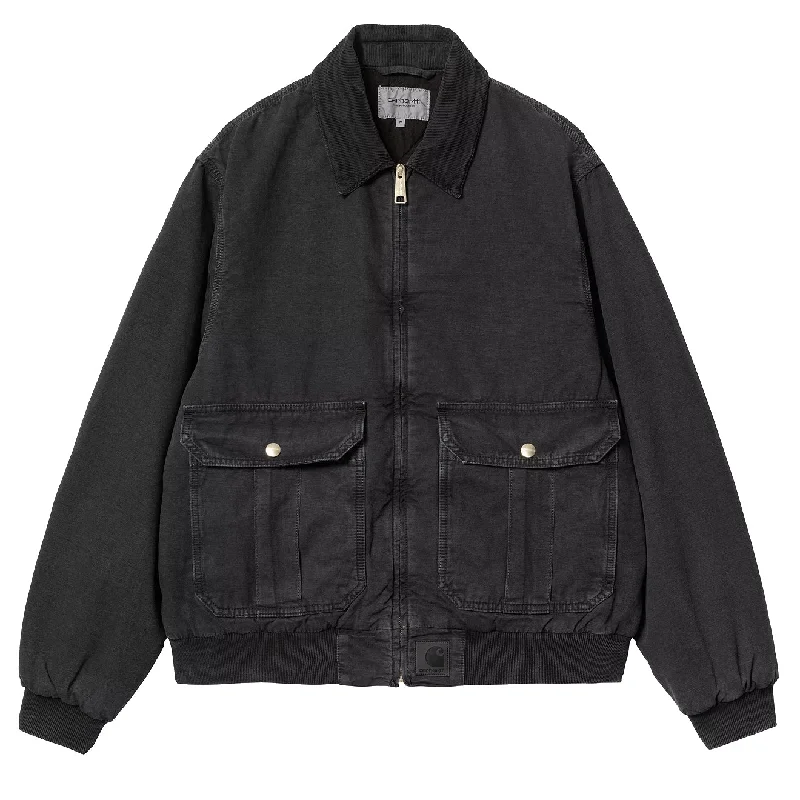 Zip-Up Jacket-Carhartt WIP Stanton Jacket Black / Black Stone Dyed