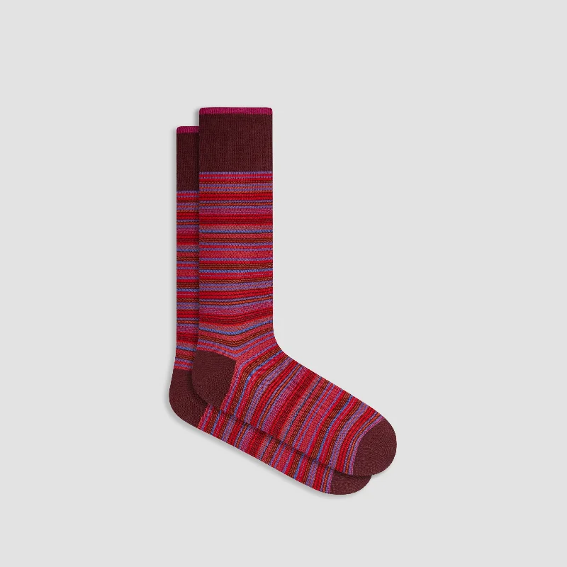 Training Socks-Striped Cashmere Mid-Calf Socks