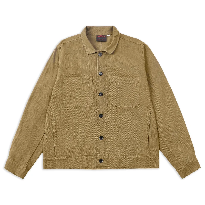 Leather Jacket-Cotton Bomber Jacket - Olive