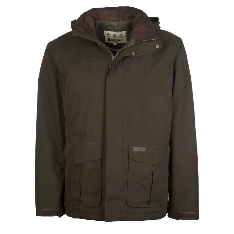 Insulated Winter Jacket-Barbour Brockstone Jacket Dark Olive