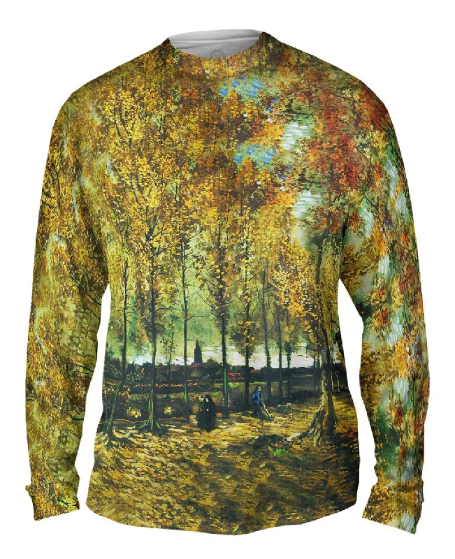 Athletic Fit Long Sleeve-Van Gogh -"Lane with Poplars" (1885)