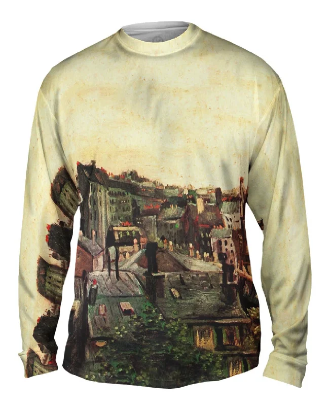 Long Sleeve Tee-Van Gogh -"Backs of Houses" (1886)