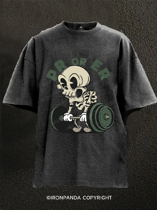 Cartoon Character T-Shirt-PR Or ER Washed Gym Shirt