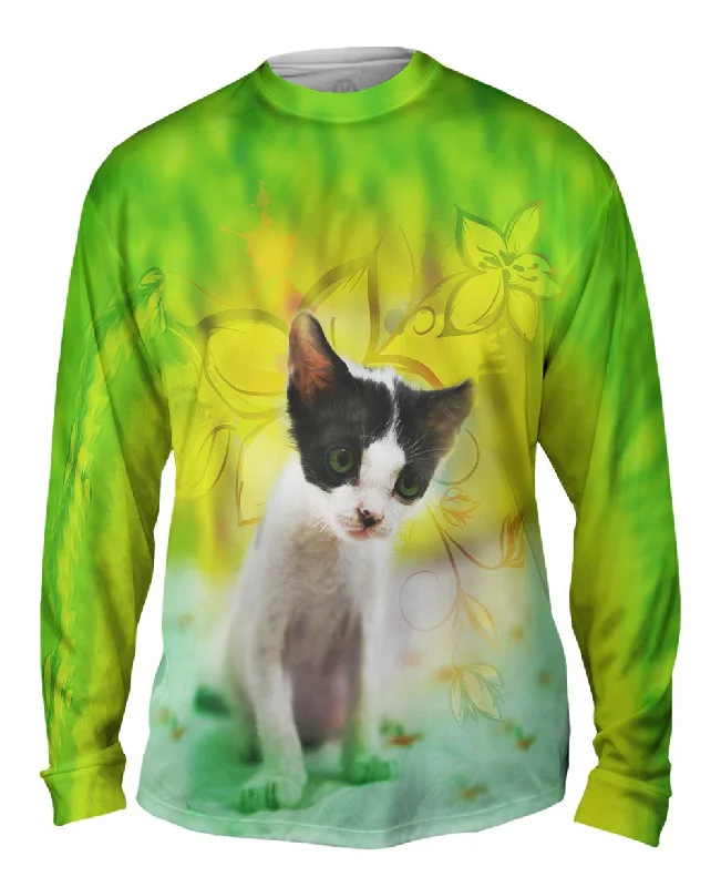 Comfortable Long Sleeve Shirt-Tired Kitten