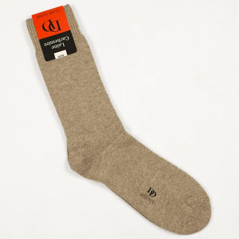 Stretchy Socks-Wool & cashmere socks, beige