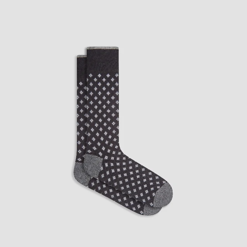 Casual Crew Socks-Geometric Cashmere Mid-Calf Socks