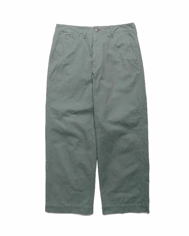 Jogger Pants-Beams Plus MIL Trousers Herringbone Sage