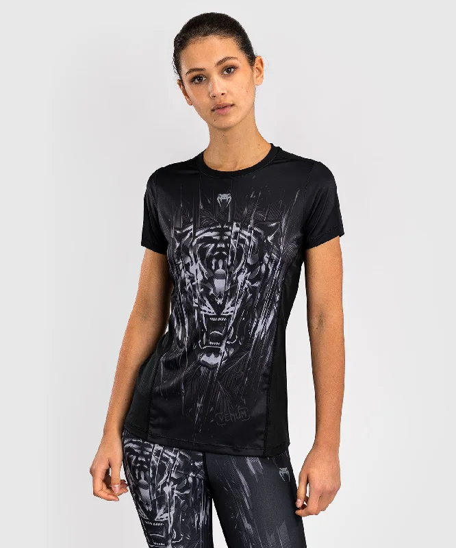 Unique T-Shirt-Venum Tiger Women's Dry Tech T-Shirt - Black/Silver