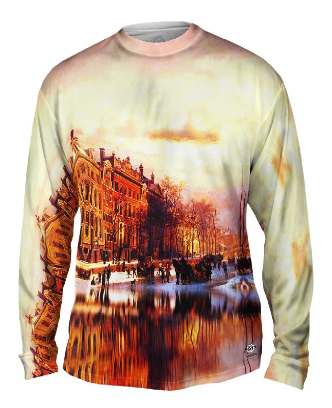 Stretchable Long Sleeve-Cornelis Springer - "View On Heerengracht In Amsterdam"