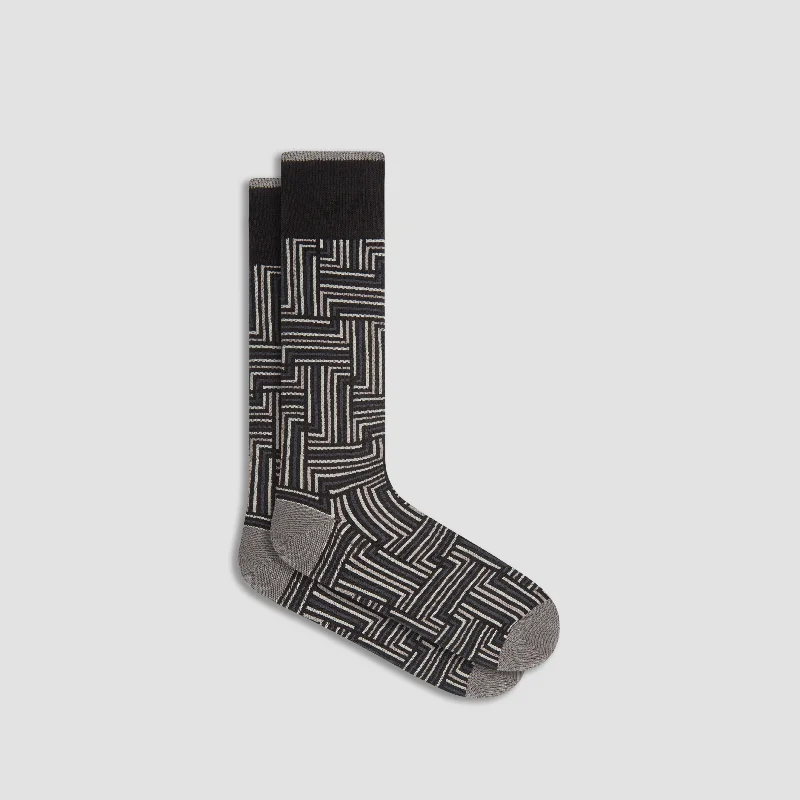 High Performance Socks-Basketweave Cashmere Mid-Calf Socks