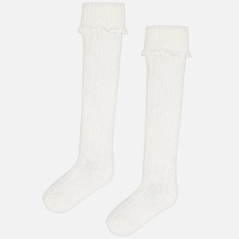 Cotton Rich Socks-Mayoral Cable Knit Socks