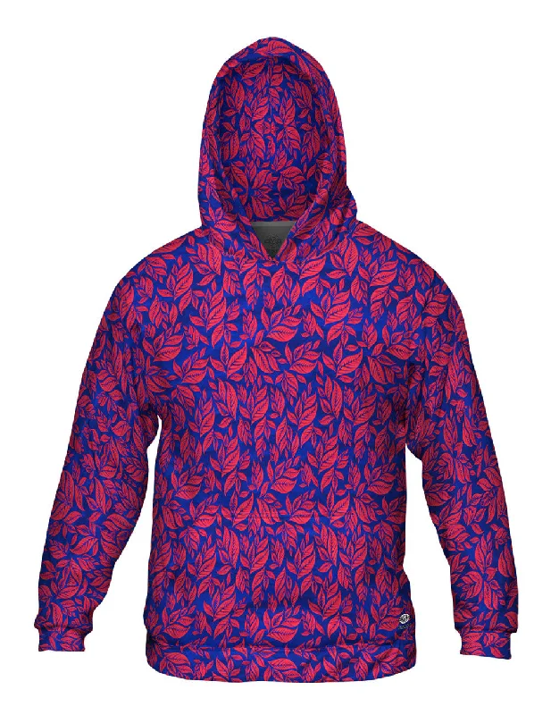 Zip Hooded Jacket-Leaf A Go Go Pink Navy Pattern