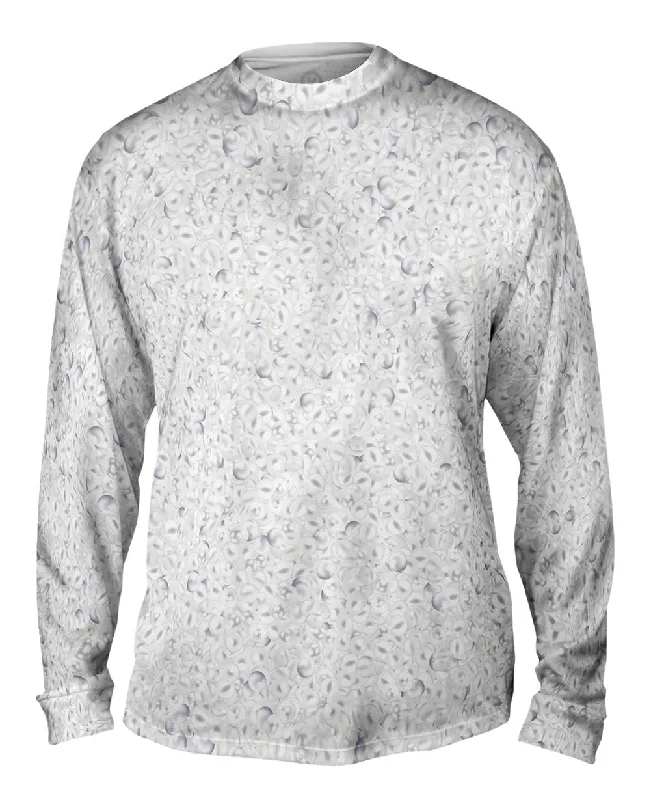 V-Neck Long Sleeve-White Pearls Delight