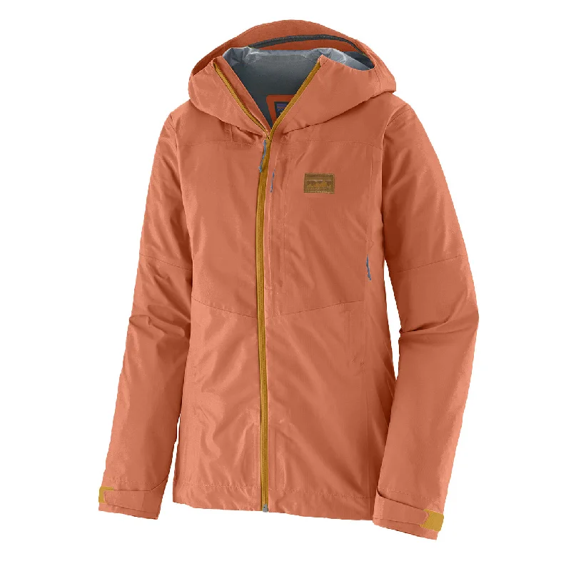 Breathable Outdoor Jacket-Patagonia Womens Boulder Fork Rain Jacket Sienna Clay