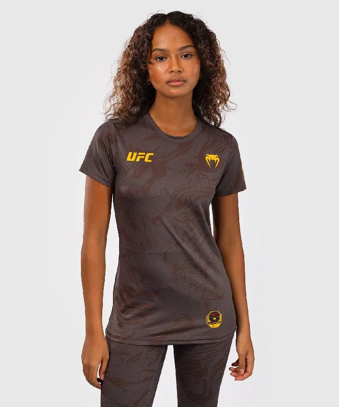 Sporty T-Shirt-UFC Fusion by Venum Fight Week Women’s Dry-Tech T-Shirt - Earthen Brown