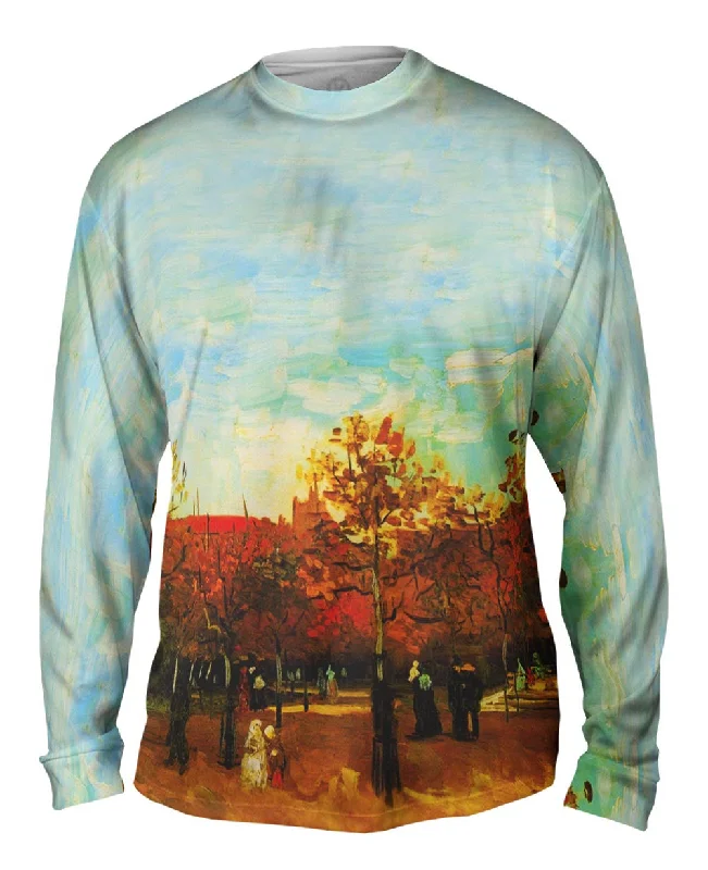 Long Sleeve Performance Shirt-Van Gogh -"Bois de Boulogne" (1886)