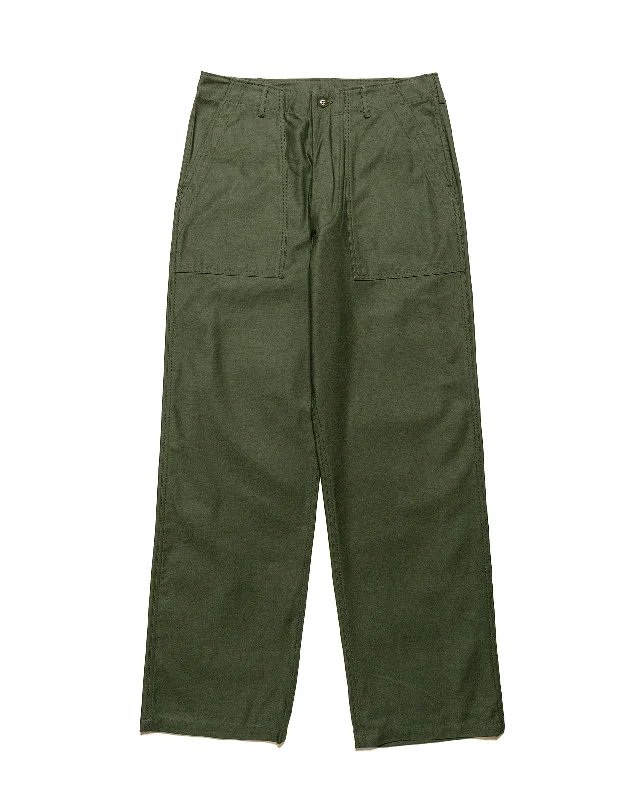 Harem Pants-The Real McCoy's MP23003 Trousers, Men's, Cotton Sateen, OG-107 Olive