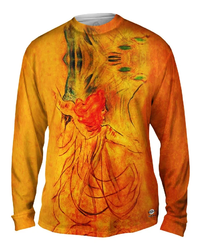 Long Sleeve Sweater-Henri de Toulouse-Lautrec - "At the Music Hall Loie Fuller" (1892)