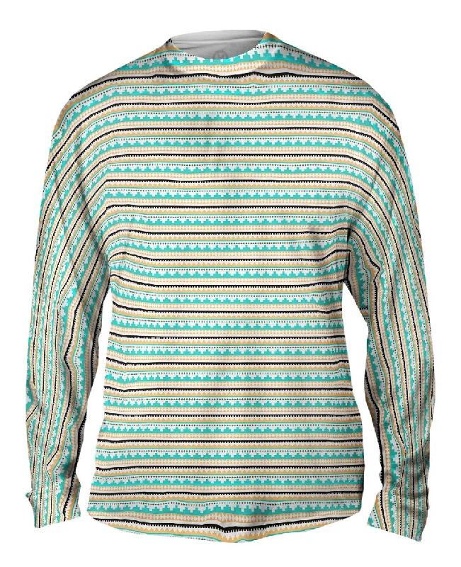 Zip Long Sleeve Shirt-Tribal Earth And Sky