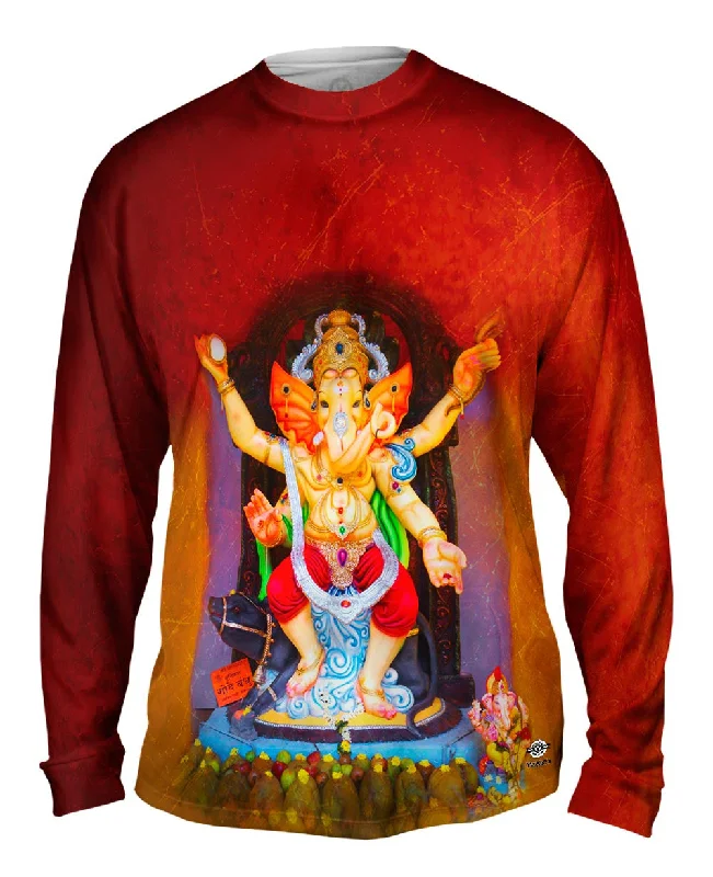 Casual Crew Neck Long Sleeve-Kirti Krishna Badkundri - "Lord Ganesha Idol from Belgaum Karnataka" (2013)