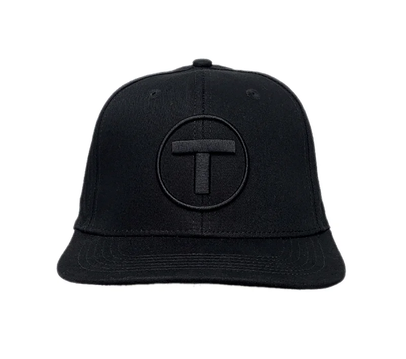 Hipster Hat-Adult Boston MBTA T Logo Flat Brim Hat Black