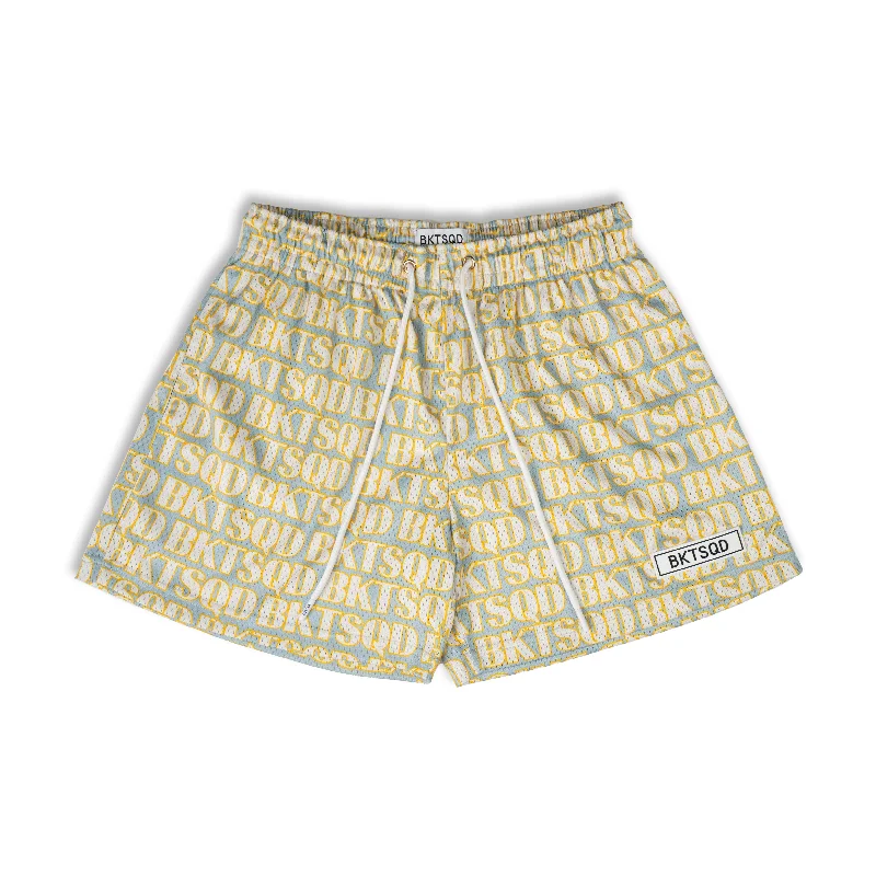 Slim Fit Shorts-ALLOVER SHORTS - TEAL