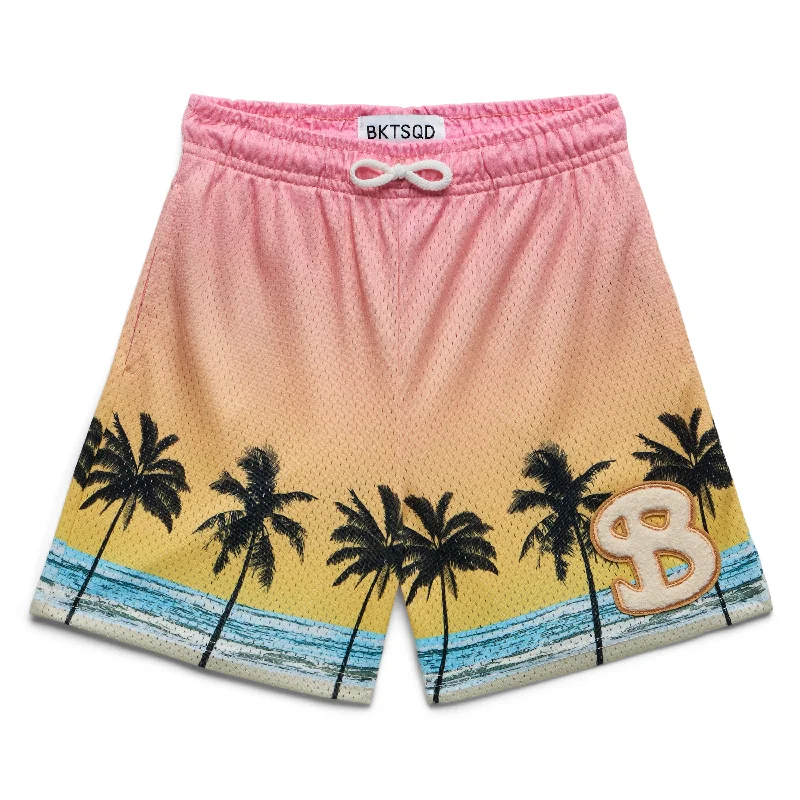 Sporty Athletic Shorts-VACATION YOUTH SHORTS - SUNSET BEACH