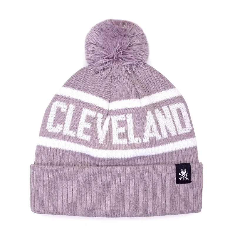 Cool Hat-Cleveland Jacquard Pom Beanie - Rose