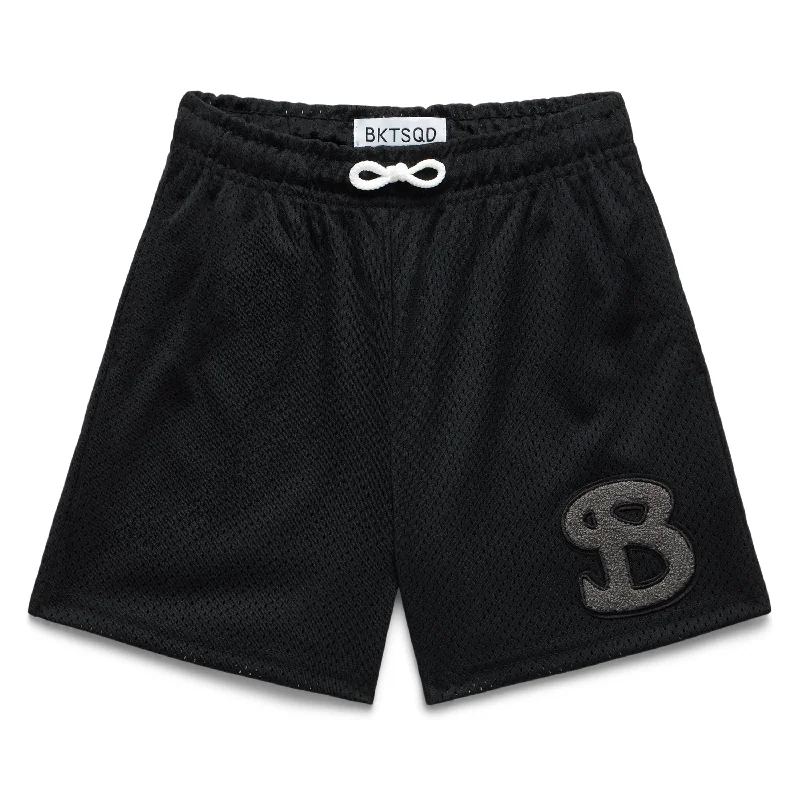 Sporty Shorts-CLASSIC CHENILLE YOUTH SHORTS - BLACK