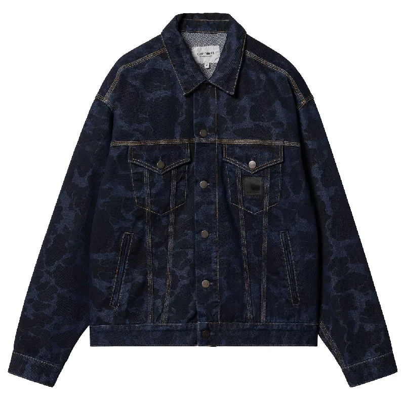 High Performance Jacket-Carhartt WIP Duck Helston Jacket Camo Duck Blue Stone Washed