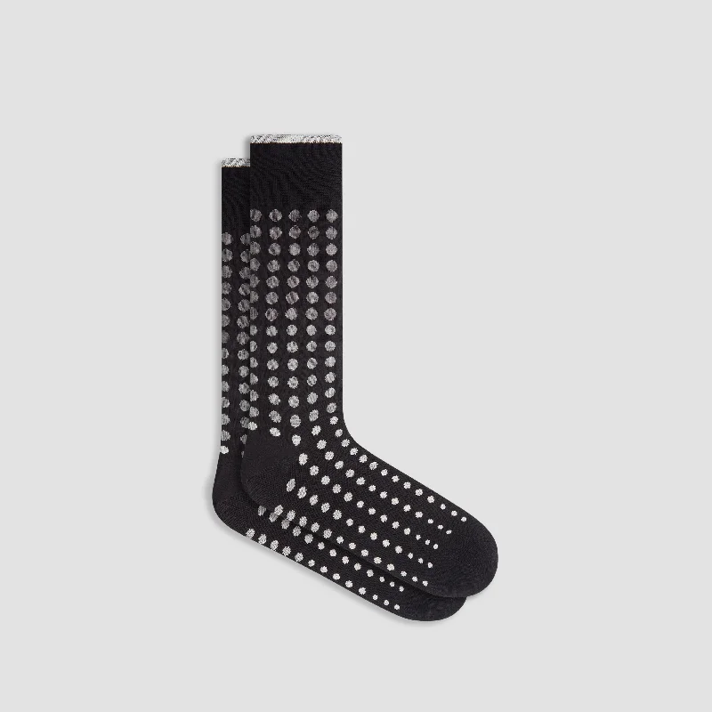 Cotton Blend Socks-Gradient Dots Mid-Calf Socks