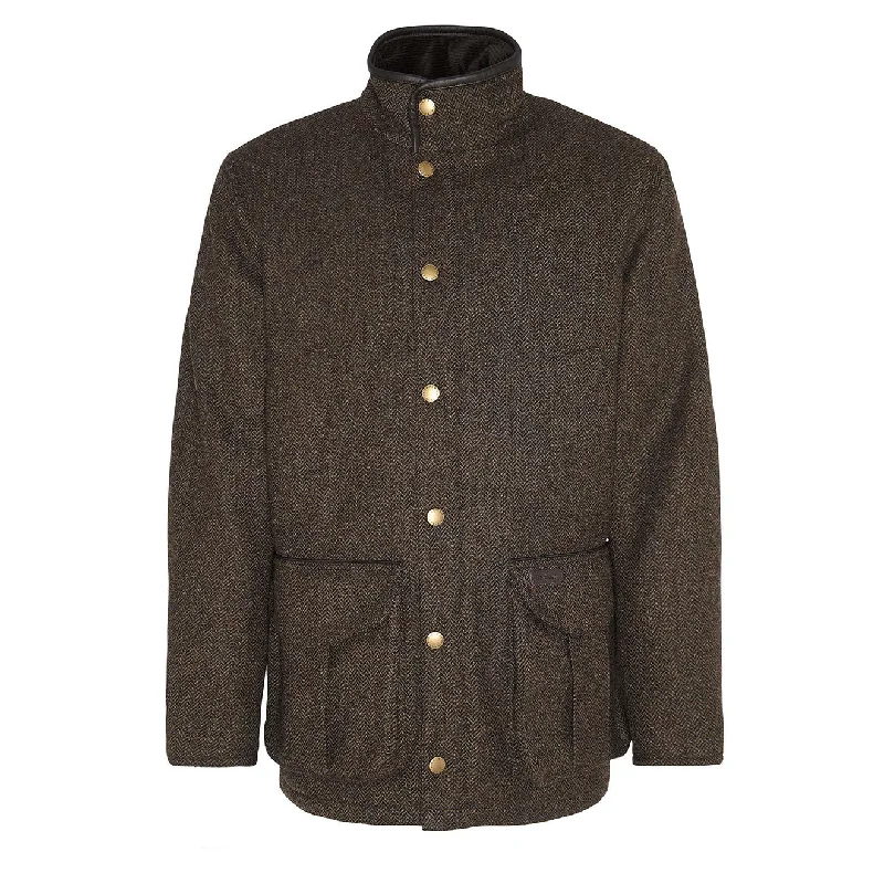 Padded Jacket-Barbour Hereford Tweed Wool Jacket Olive