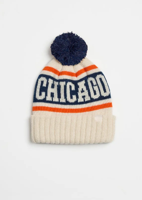 Formal Sun Hat-Adult Mad Hatter Chicago Varsity Beanie - Navy & Orange