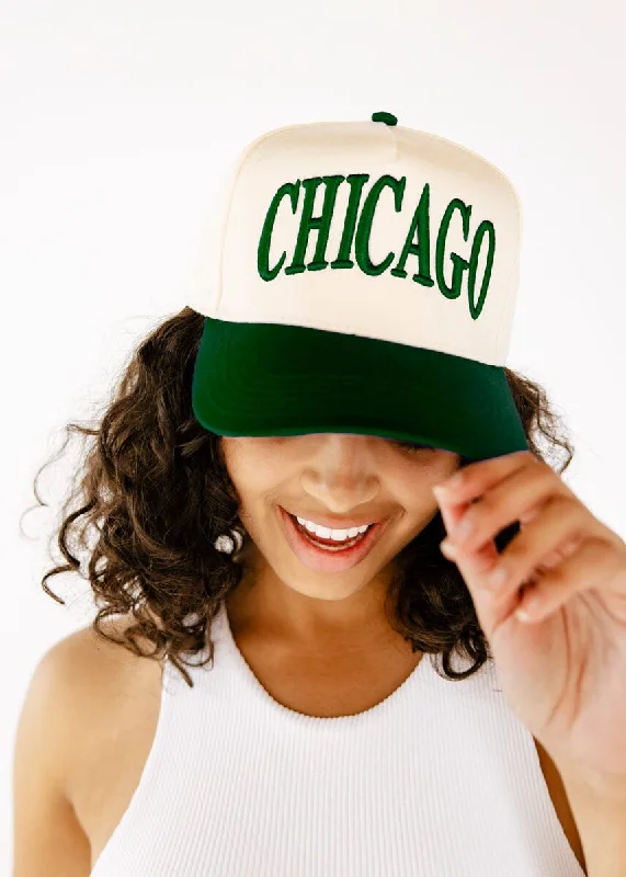 Adjustable Snapback Hat-Chicago Puff Baseball Cap - Green