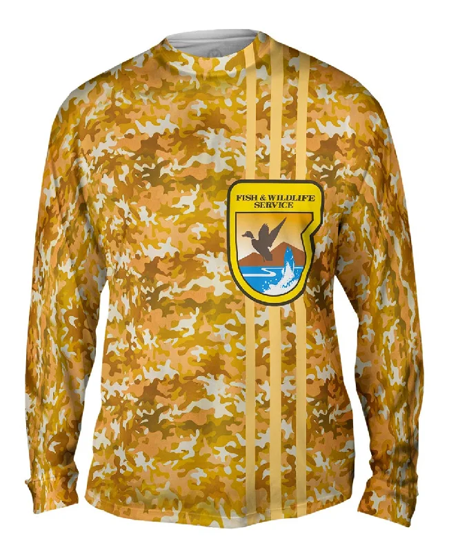 Long Sleeve Tee-Wildlife Service Yellow Camo