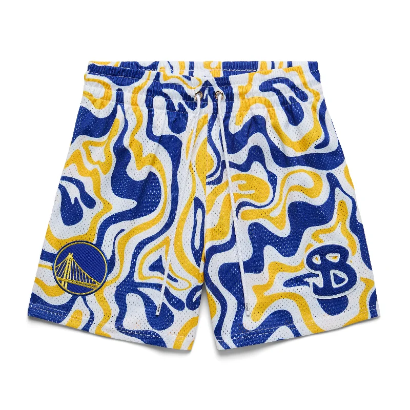 Warm Weather Shorts-NBA x BKTSQD GOLDEN STATE WARRIORS TIDAL SHORTS