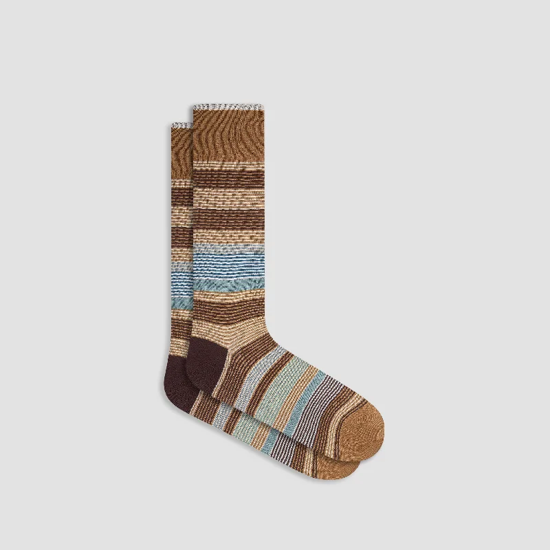 Wool Socks-Striped Mid-Calf Socks