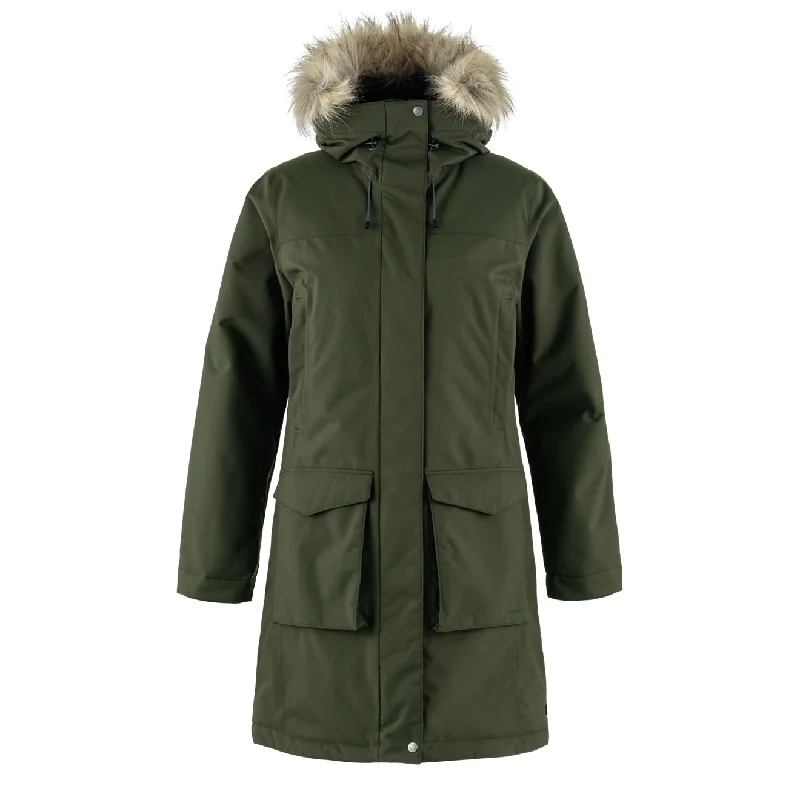 Motorcycle Jacket-Fjallraven Womens Nuuk Lite Parka Deep Forest