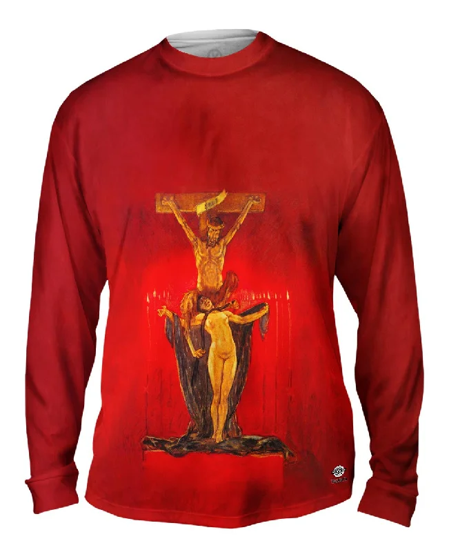 Easy Fit Long Sleeve-Felicien Rops - "The Satanic Calvary" (1882)