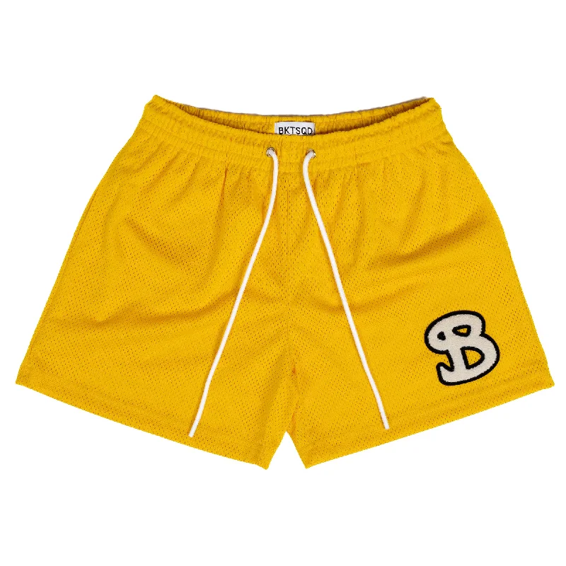 Jogger Shorts-CLASSIC CHENILLE SHORTS - GOLD