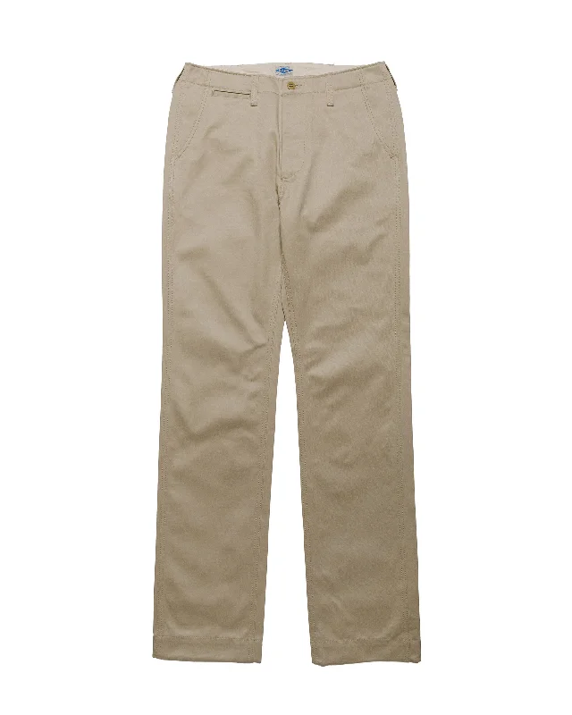 Comfortable Joggers-The Real McCoy's MP19010 Blue Seal Chino Trousers Beige