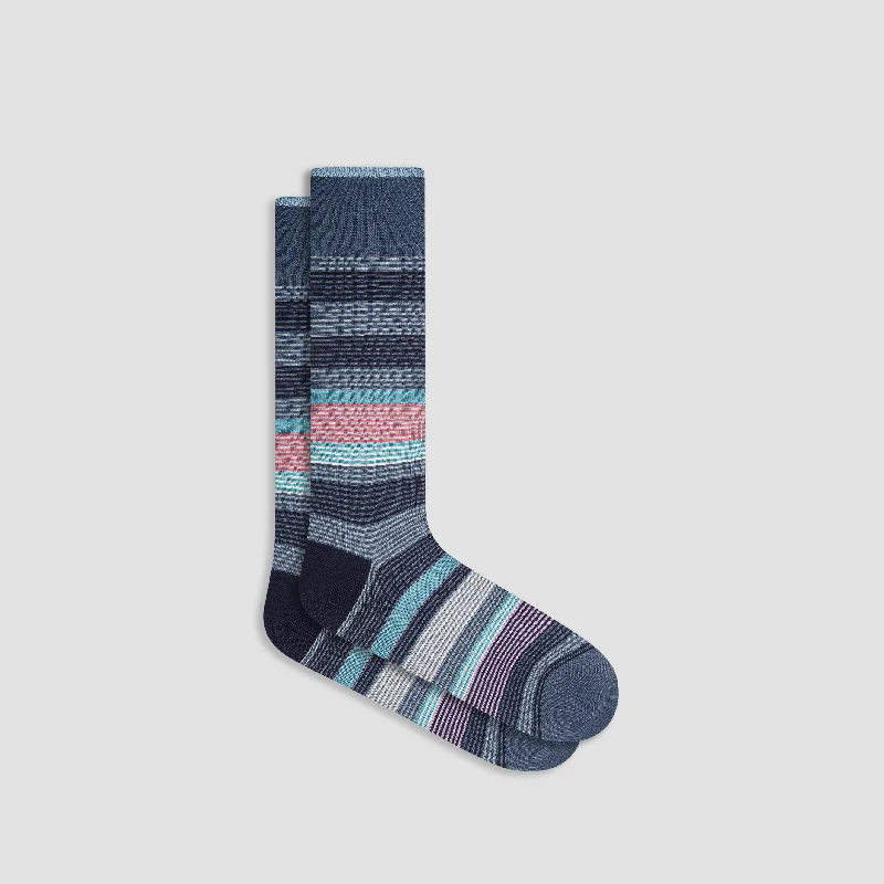 Athletic Socks-Striped Mid-Calf Socks