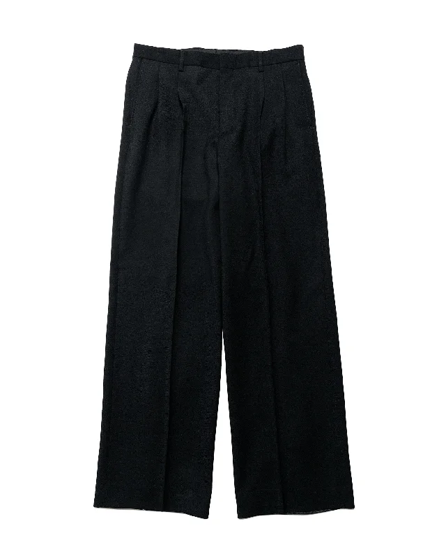 Mid-Rise Pants-Sunflower Wide Pleated Trouser Black