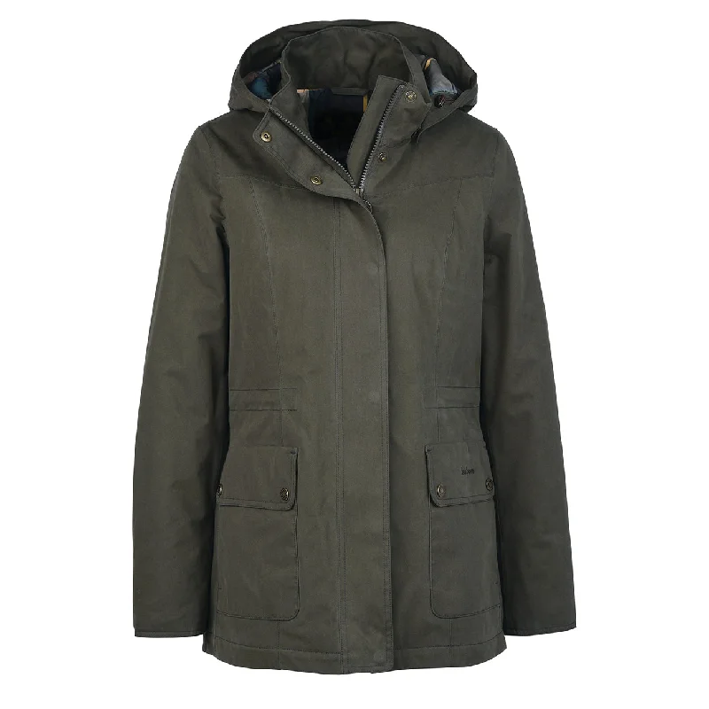 Quilted Jacket-Barbour Womens Buttercup Waterproof Jacket Olive / Classic