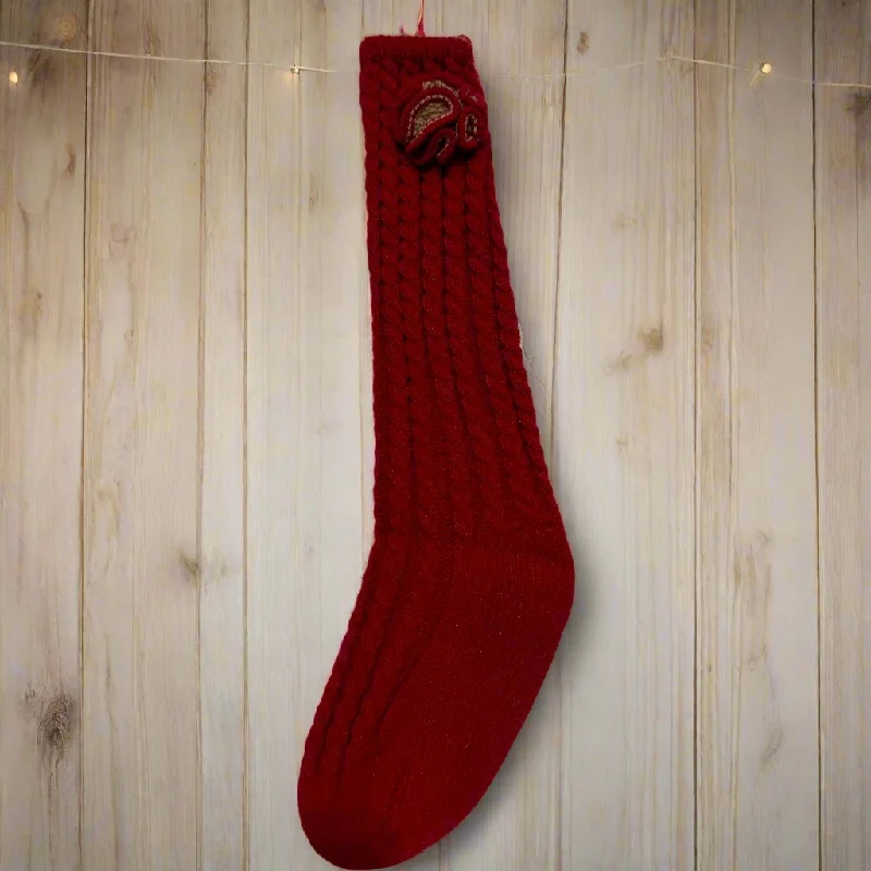 Thermal Socks-Deep Red Knit Sock