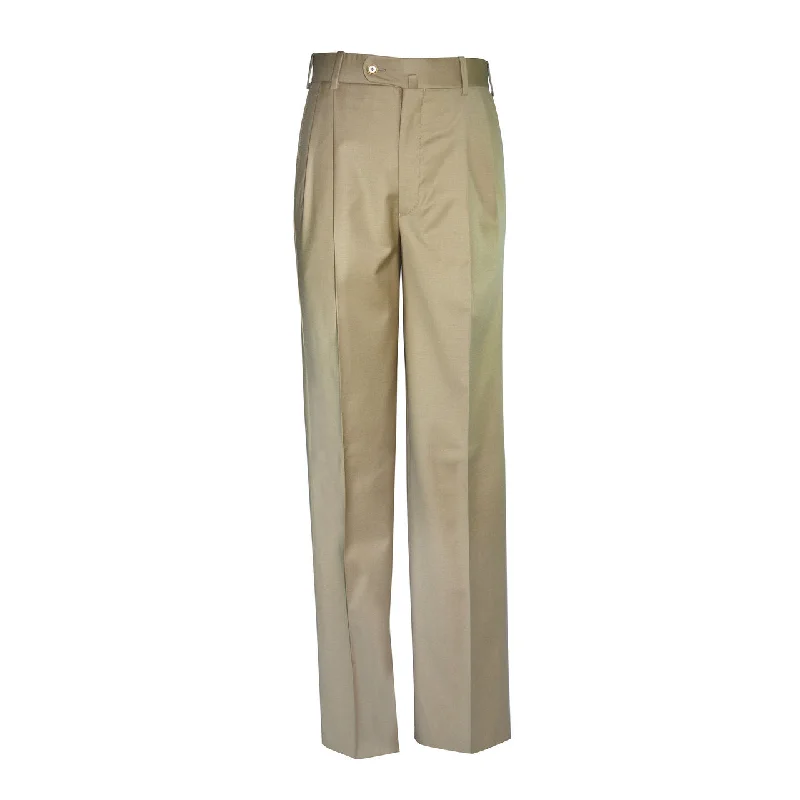 Jogger Style Pants-Newport Pleated Front Trouser - Wheat