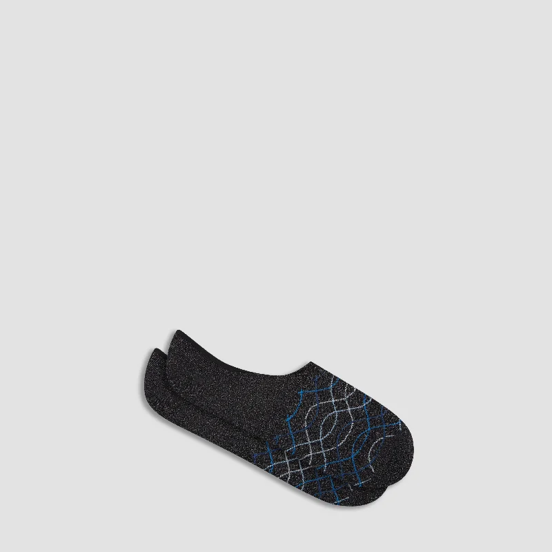 Patterned Crew Socks-Wave No-Show Socks